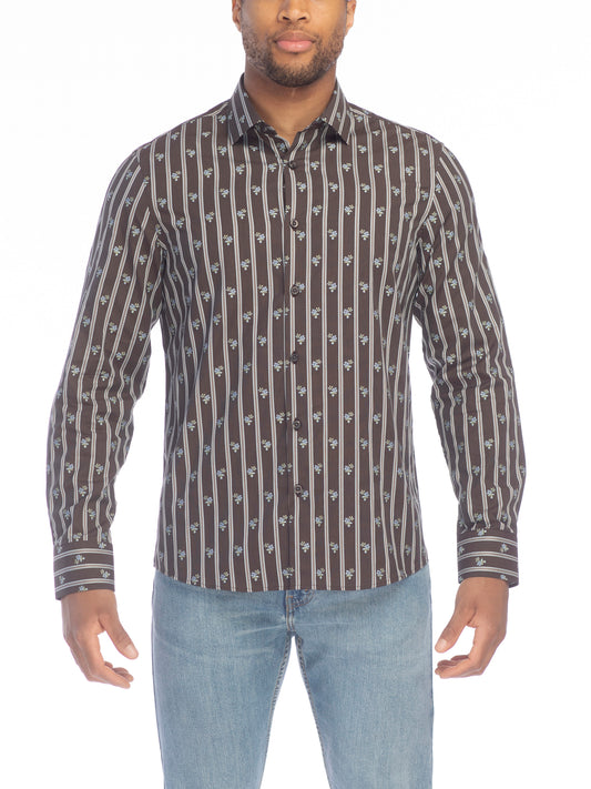 Modern English Floral Jacquard Shirt